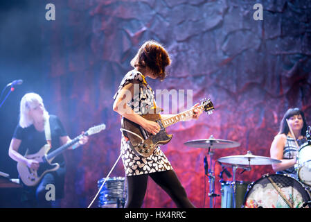 BARCELONA - 29 MAI : Sleater Kinney (band) en concert au Primavera Sound Festival 2015 le 29 mai 2015 à Barcelone, Espagne. Banque D'Images