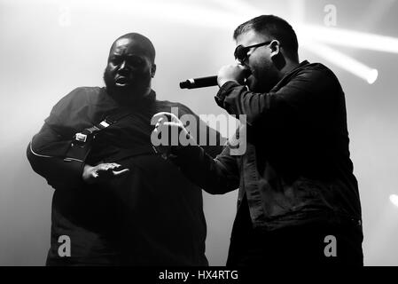 BARCELONA - 29 MAI : Exécuter les bijoux (hip hop band) en concert au Primavera Sound Festival 2015 le 29 mai 2015 à Barcelone, Espagne. Banque D'Images