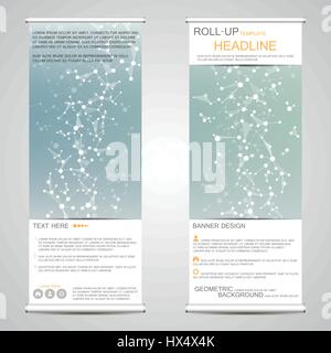 Roll-up Banner stands de présentation et de publication. Fond abstrait géométrique. Vector illustration Illustration de Vecteur