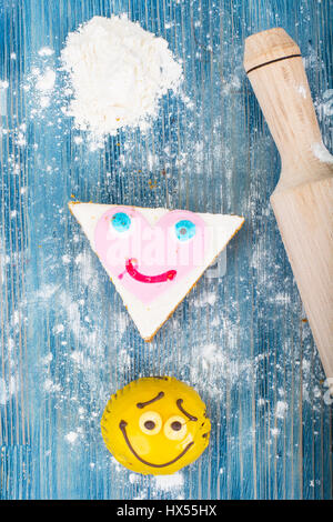 Apple, sandwich, cake pour les enfants Studio Photo Banque D'Images