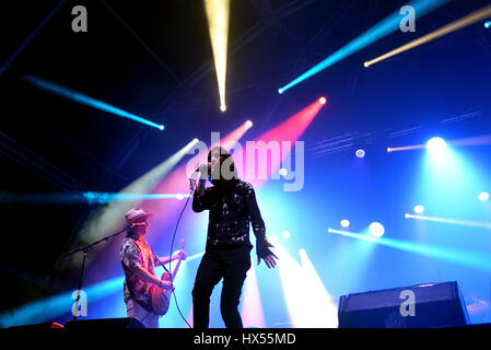 Barcelone - 4 JUIL : Primal Scream (band) en concert au Festival de Vida le 4 juillet 2015 à Barcelone, Espagne. Banque D'Images