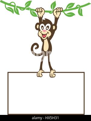 Silly Monkey. Vector Illustration. Illustration de Vecteur