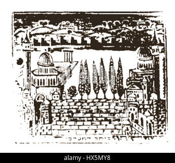 Le mur occidental, également connu sous le nom de mur des lamentations, est un site religieux important à Jérusalem. Il est la dernière structure restante du second Temple et est vénéré par les Juifs du monde entier comme un lieu de prière et de pèlerinage. Banque D'Images