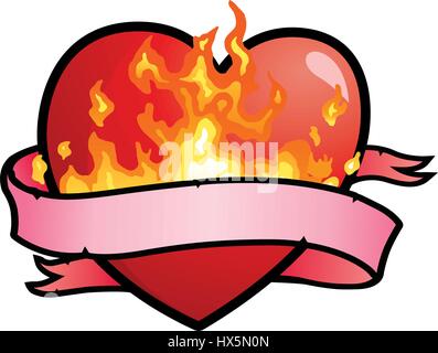 Coeur feu. Vector Illustration. Illustration de Vecteur
