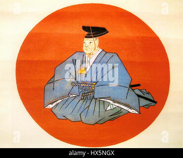 Matsudaira Terusada, un daimyo japonais, dans un portrait formel portant une tenue officielle. Banque D'Images