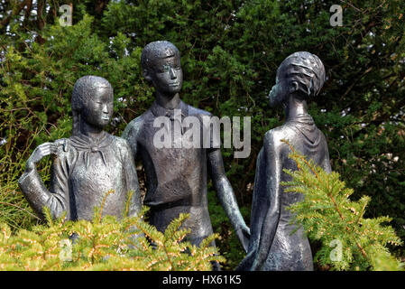 Sculpture de pionniers à Erfurt, Allemagne Banque D'Images