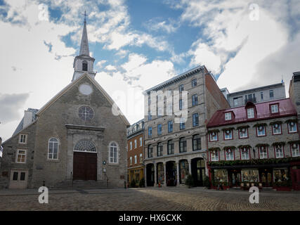 Place Royale (Royal Plaza) et l'église Notre Dame des Victoires - Ville de Québec, Canada Banque D'Images