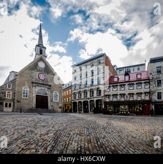 Place Royale (Royal Plaza) et l'église Notre Dame des Victoires - Ville de Québec, Canada Banque D'Images