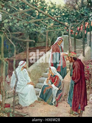 La vie de Jésus de Nazareth la planche 47 fait partie d'une série d'illustrations représentant des moments clés de la vie de Jésus, mettant en évidence les événements et les enseignements de la Bible. L’image sert à représenter la vie et la mission divine du Christ. Banque D'Images