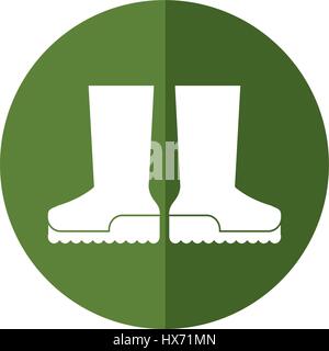 Ombre de jardinage en caoutchouc Bottes Illustration de Vecteur