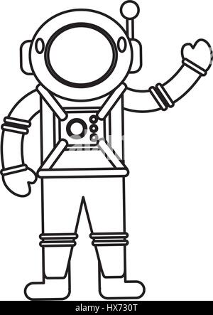 Casque de scaphandre d'astronaute contours Illustration de Vecteur