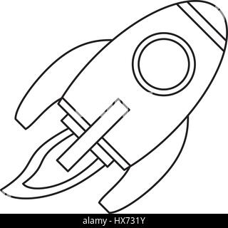 Rocket space travel line Illustration de Vecteur