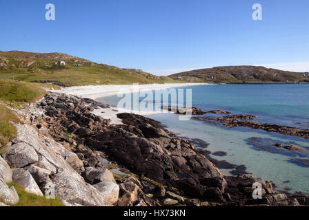 La ligne de côte et plage, Outer Hebrides, South Uist, Ecosse, Royaume-Uni Banque D'Images