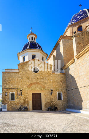 L'église de la Vierge del Consuelo, la vieille ville d'Altea, Altea, Costa Blanca, Espagne Banque D'Images