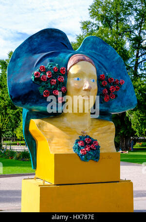 'Rose-Marianne, la Rosière du Kochersberg' sculpture par Jean Noël 2007, l'Art de la rue, Strasbourg, Alsace, France Banque D'Images