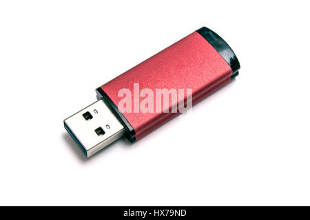 Lecteur Flash USB isolé sur fond blanc Banque D'Images