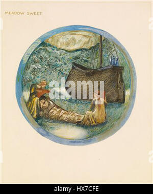Cette illustration tirée de 'The Flower Book' présente le Meadow Sweet, une plante à fleurs connue pour ses fleurs parfumées. On le trouve souvent dans les zones humides et a une riche histoire en phytothérapie. Banque D'Images