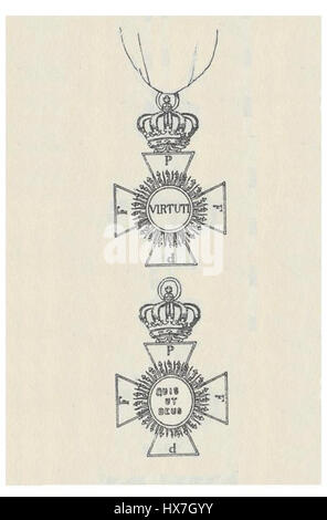 Le Ridderkruis, ou Croix de chevalier, est un prix prestigieux de l'ordre de Michel en Bavière. Le recto et le verso de la médaille mettent en valeur son design, reflétant à la fois l'honneur associé à l'ordre et son importance culturelle dans l'histoire bavaroise. Banque D'Images