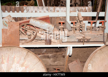 L'intérieur d'un vieux Panier Factory - Fabrica de Carretas Eloy Alfaro - Costa Rica Banque D'Images