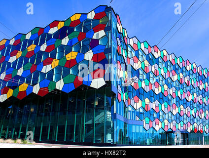 Smithfield une façade colorée,l'architecture moderne de Stoke on Trent, Staffordshire, Royaume-Uni. Banque D'Images