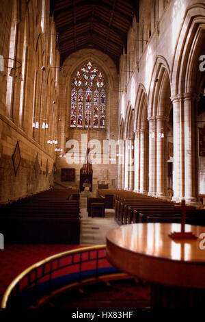 Intérieur de l'abbaye de Hexham, Northumberland Banque D'Images