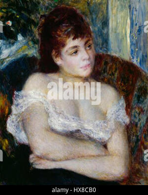 Femme Renoir dans un fauteuil Banque D'Images