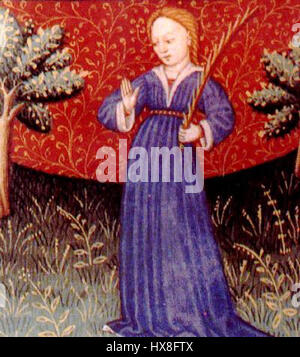 Une peinture du symbole de la Vierge provenant d'un livre d'heures, attribuée au Maître Fastolf, vers 1440-1450, conservée à la Bodleian Library, Oxford. Banque D'Images