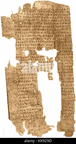 Papyrus 15, conservé au Musée égyptien du Caire, est un manuscrit ancien qui contient une partie de la première épître aux Corinthiens. Ce texte, datant de la période chrétienne primitive, donne un aperçu des écrits chrétiens primitifs et du script utilisé. Banque D'Images