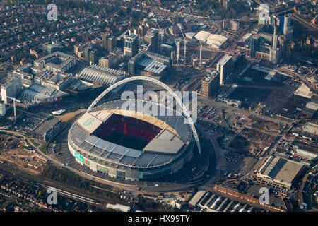 Vue aérienne du stade de football de Wembley, Londres, Angleterre Banque D'Images