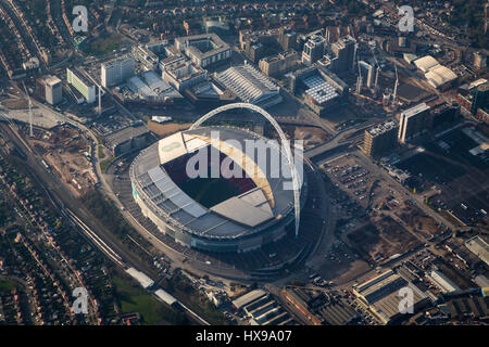 Vue aérienne du stade de football de Wembley, Londres Banque D'Images