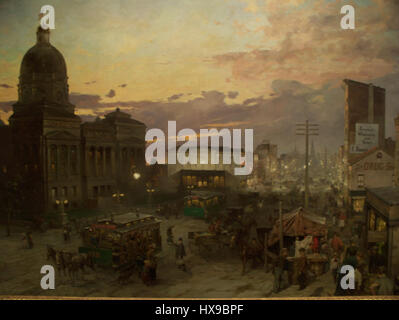 Ima WLA Groll Washington Street Indianapolis at Dusk Banque D'Images