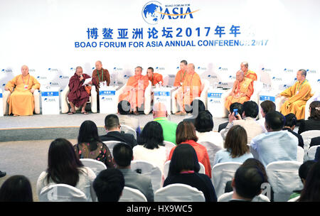 La Chine, la province de Hainan. Mar 26, 2017. Un dialogue avec les chefs religieux se tient durant le Forum de Boao pour l'Asie Conférence annuelle 2017 en Chine du sud, province de Hainan, le 26 mars 2017. Credit : Zhao Yingquan/Xinhua/Alamy Live News Banque D'Images