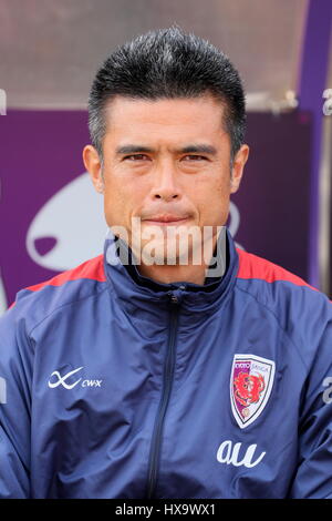 Stade Nishikyogoku Kyoto, Kyoto, Japon. Mar 25, 2017. Takanori Nunobe (Sanga), 25 mars 2017 - Football : 2017 J2 match de championnat entre Kyoto Sanga F.C. 0-1 V.Varen Nagasaki à Stade Nishikyogoku Kyoto, Kyoto, Japon. Credit : AFLO SPORT/Alamy Live News Banque D'Images