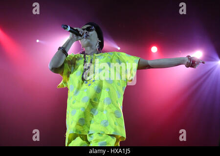 Sydney, NSW, Australie. Mar 25, 2017. Technotronic en prestation au Mega 90 concert au Big Top le 25 mars 2017 à Sydney, Australie Crédit : Christopher Khoury/presse australienne/ZUMA/Alamy Fil Live News Banque D'Images