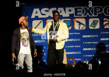 Akon (c) groupe à la 9e édition l'ASCAP 'je créer de la musique' EXPO le 24 avril 2014, à l'hôtel Loews Hollywood Hotel à Los Angeles, CA. Banque D'Images