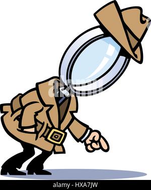 Détective Man. Illustration vectorielle. Illustration de Vecteur