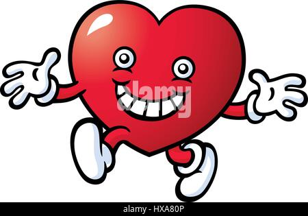 Coeur rouge de caractère. Vector Illustration. Illustration de Vecteur