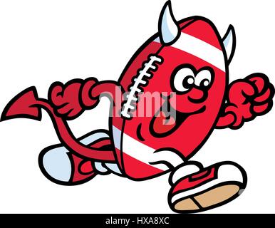 Mascotte de football du diable. Illustration vectorielle. Illustration de Vecteur