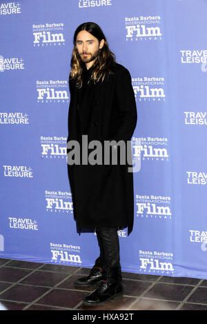 L'acteur et musicien Jared Leto assiste à la 29e Festival International du Film de Santa Barbara virtuoses Award au théâtre d'Arlington, le 4 février 2014 à Santa Barbara, en Californie. Banque D'Images