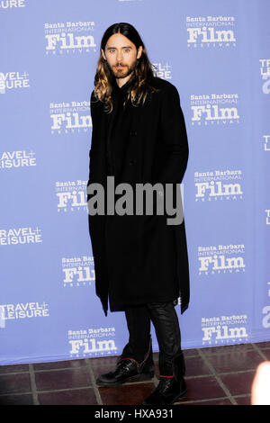 L'acteur et musicien Jared Leto assiste à la 29e Festival International du Film de Santa Barbara virtuoses Award au théâtre d'Arlington, le 4 février 2014 à Santa Barbara, en Californie. Banque D'Images