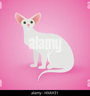 Chat assis blanc Illustration de Vecteur