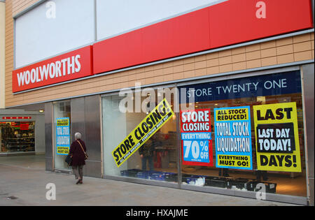 Ferme de Woolworths Woolworths 27 décembre 2008 DERBY DERBY ANGLETERRE Banque D'Images