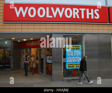 Ferme de Woolworths Woolworths 27 décembre 2008 DERBY DERBY ANGLETERRE Banque D'Images