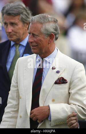 Le PRINCE CHARLES PRINCE DE GALLES 27 Juillet 2008 L'ANGLETERRE WINDSOR GUARDS POLO CLUB Banque D'Images