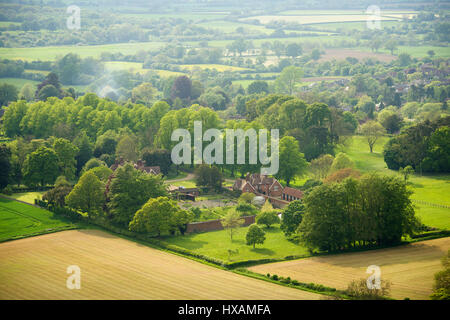 Vue depuis la colline de Hambledon, Dorset, Angleterre Banque D'Images