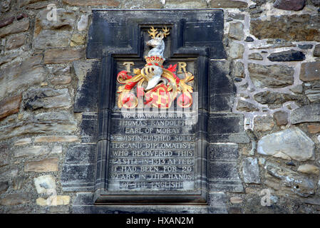 Sir Thomas Randolph Comte de Moray Memorial Le Château d'Édimbourg Banque D'Images