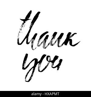 Merci inscription manuscrite. Lettrage dessiné à la main. Carte de remerciements. Vector illustration. Illustration de Vecteur