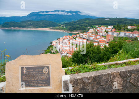 Sommaire du point de vue de San Roque. Lastres, Asturias, Espagne. Banque D'Images
