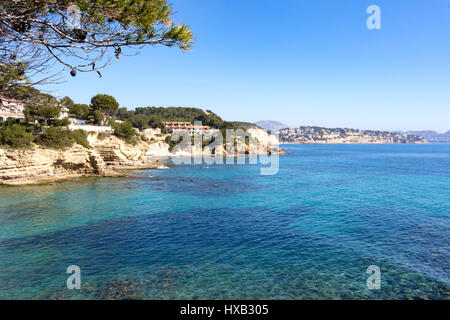 Côte méditerranéenne juste pour aller faire une promenade de calpe à Moraira Banque D'Images