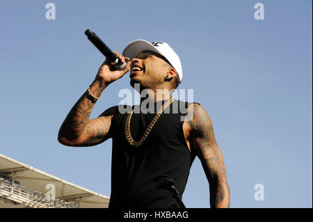 Brian Todd Collins aka Kid Ink effectue sur scène pendant 102,7 RADIO KIIS FM's Wango Tango 2014 à StubHub Center le 10 mai 2014 à Los Angeles, Californie. Banque D'Images